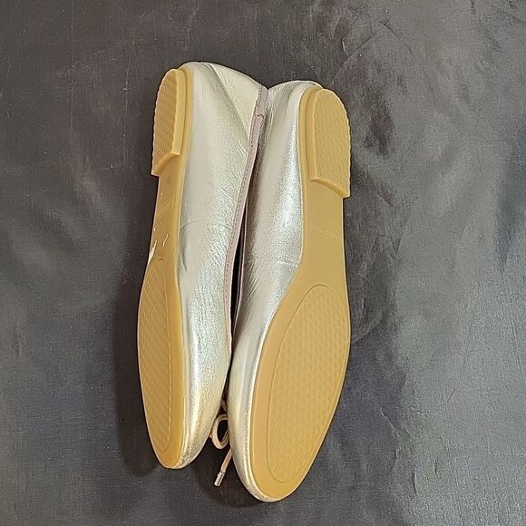 BRAND NEW LANDS'END SLIP ON SILVER METALLIC BALLERINAS FLAT SHOE - Picture 12 of 15